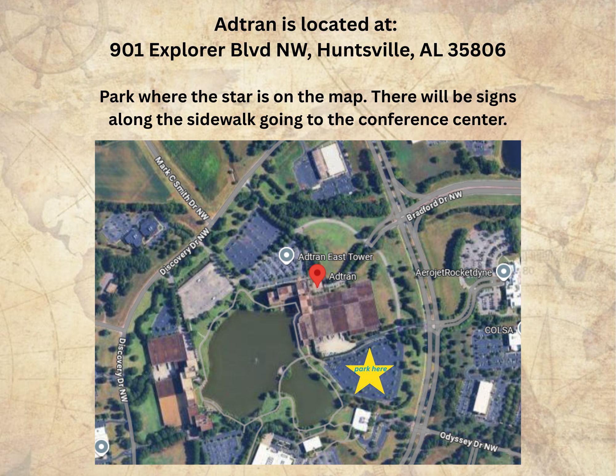 Adtran Conference Center Parking Map
